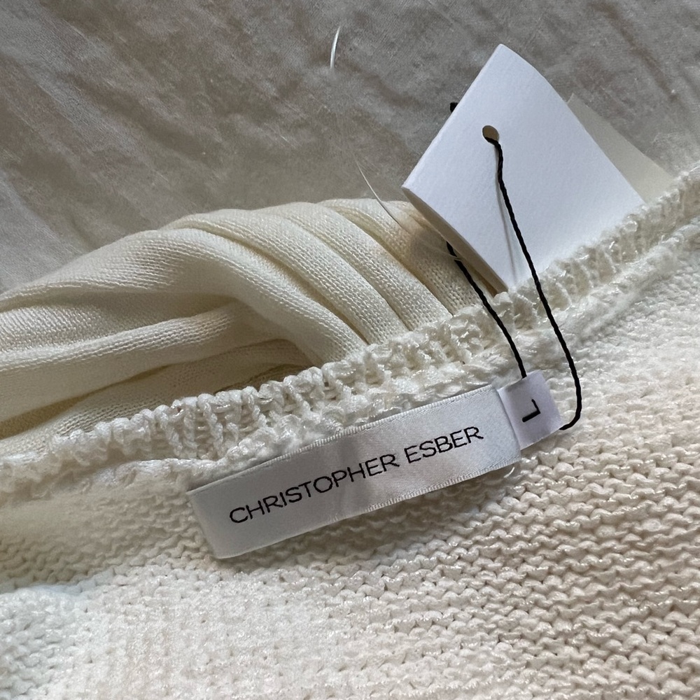 Christopher Esber Crochet Maxi Dress White NWT L Large - Picture 10 of 13